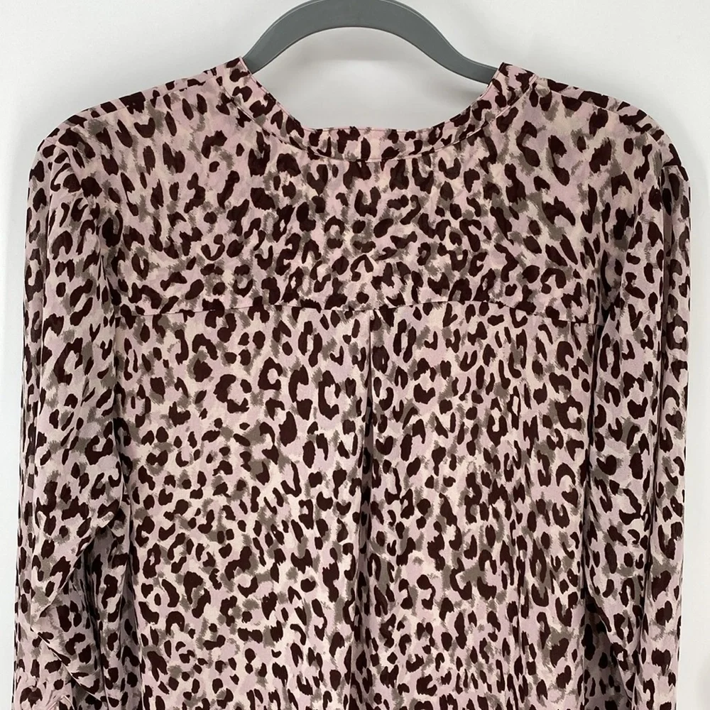 Belle by Kim Gravel Animal Print Button Front Blouse Size Large - Picture 6 of 9